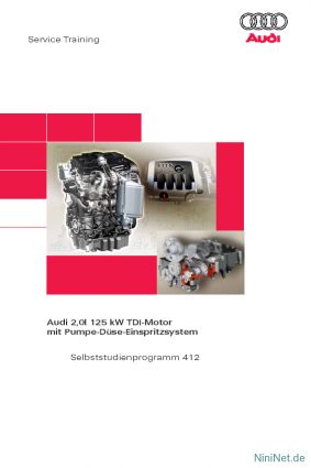 Cover des SSP Nr. 412 von Audi mit dem Titel: Audi 2,0l 125kW TDI-Motor mit Pumpe-Düse-Einspritzsystem 