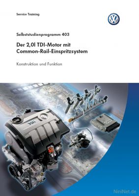 Cover des SSP Nr. 403 von VW mit dem Titel: Der 2,0l TDI-Motor mit Common-Rail-Einspritzsystem 