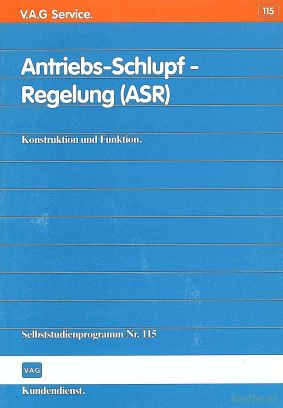 Cover des SSP Nr. 115 von Audi mit dem Titel: Antriebs-Schlupf-Regelung (ASR) 