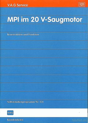 Cover des SSP Nr. 121 von Audi mit dem Titel: MPI im 20V-Saugmotor 