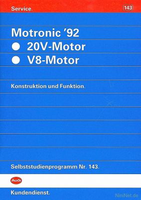 Cover des SSP Nr. 143 von Audi mit dem Titel: Motronic ´92 •20V-Motor •V8-Motor