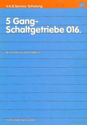 Cover des SSP Nr. 27 von Audi mit dem Titel: 5 Gang-Schaltgetriebe 016 
