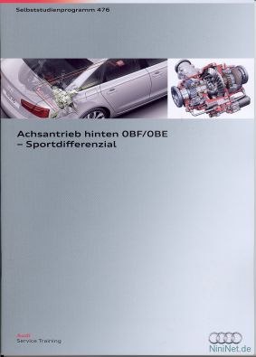 Cover des SSP Nr. 476 von Audi mit dem Titel: Achsantrieb hinten OBF/OBE - Sportdifferenzial 