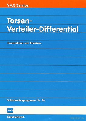 Cover des SSP Nr. 76 von Audi mit dem Titel: Torsen-Verteiler-Differential 
