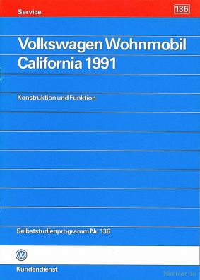 Cover des SSP Nr. 136 von VW mit dem Titel: Volkswagen Wohnmobil California 1991 