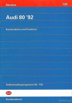 Cover des SSP Nr. 139 von Audi mit dem Titel: Audi 80 ´92 
