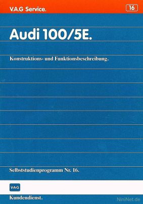 Cover des SSP Nr. 16 von Audi mit dem Titel: Audi 100/5E 