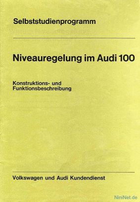 Cover des SSP Nr. 18 von Audi mit dem Titel: Niveauregelung im Audi 100 