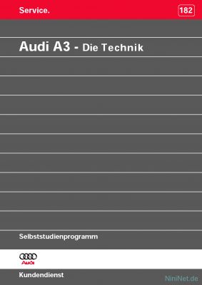 Cover des SSP Nr. 182 von Audi mit dem Titel: Audi A3 - Die Technik 