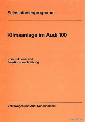 Cover des SSP Nr. 19 von Audi mit dem Titel: Klimaanlage im Audi 100 