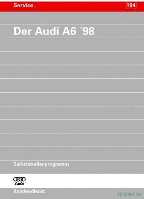Cover des SSP Nr. 194 von Audi mit dem Titel: Der Audi A6 ´98 