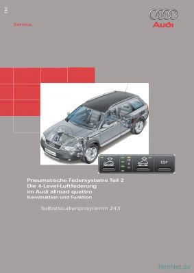Cover des SSP Nr. 243 von Audi mit dem Titel: Pneumatische Federsysteme Teil 2 Die 4-Level-Luftfederung im Audi allroad quattro 
