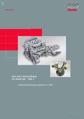 Cover des SSP Nr. 267 von Audi mit dem Titel: Der 6,0 l-W12-Motor im Audi A8 - Teil 1 