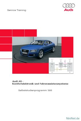 Cover des SSP Nr. 393 von Audi mit dem Titel: Audi A5 - Komfortelektronik und Fahrerassistenzsysteme 