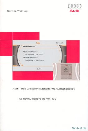 Cover des SSP Nr. 438 von Audi mit dem Titel: Audi - Das weiterentwickelte Wartungskonzept 
