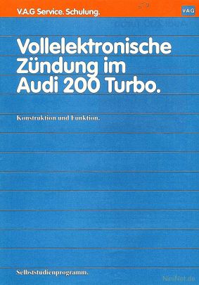 Cover des SSP Nr. 57 von Audi mit dem Titel: Vollelektronische Zündung im Audi 200 Turbo 