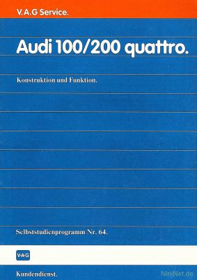 Cover des SSP Nr. 64 von Audi mit dem Titel: Audi 100/200 quattro 