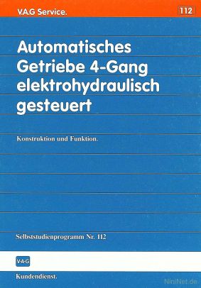 Cover des SSP Nr. 112 von VW / Audi mit dem Titel: Automatisches Getriebe 4-Gang elektrohydraulisch gesteuert 