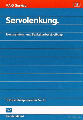 Cover des SSP Nr. 15 von VW / Audi mit dem Titel: Servolenkung 