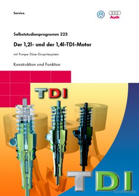 Cover des SSP Nr. 223 von VW / Audi mit dem Titel: Der 1,2l- und der 1,4l-TDI-Motor mit Pumpe-Düse-Einspritzsystem