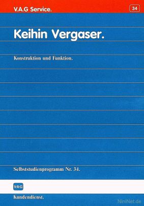 Cover des SSP Nr. 34 von VW / Audi mit dem Titel: Keihin Vergaser 