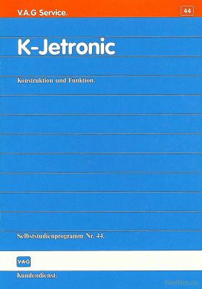 Cover des SSP Nr. 44 von VW / Audi mit dem Titel: K-Jetronic 