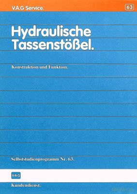 Cover des SSP Nr. 63 von VW / Audi mit dem Titel: Hydraulische Tassenstößel 