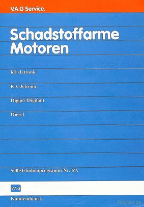 Cover des SSP Nr. 69 von VW / Audi mit dem Titel: Schadstoffarme Motoren •KE-Jetronic •KA-Jetronic •Digijet/Digifant •Diesel