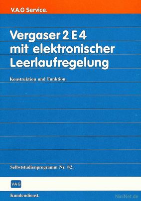 Cover des SSP Nr. 82 von VW / Audi mit dem Titel: Vergaser 2E4 mit elektronischer Leerlaufregelung 