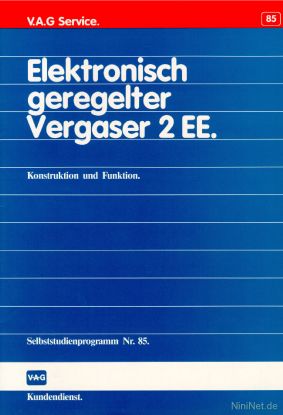 Cover des SSP Nr. 85 von VW / Audi mit dem Titel: Elektronisch geregelter Vergaser 2EE 