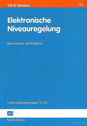 Cover des SSP Nr. 113 von VW mit dem Titel: Elektronische Niveauregelung 