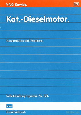Cover des SSP Nr. 124 von VW mit dem Titel: Kat.-Dieselmotor 