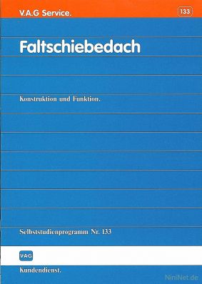 Cover des SSP Nr. 133 von VW mit dem Titel: Faltschiebedach 