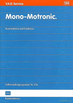 Cover des SSP Nr. 134 von VW mit dem Titel: Mono-Motronic 