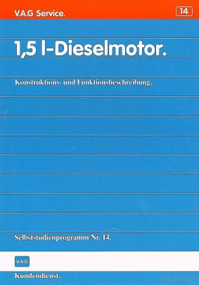 Cover des SSP Nr. 14 von VW mit dem Titel: 1,5 l-Dieselmotor 