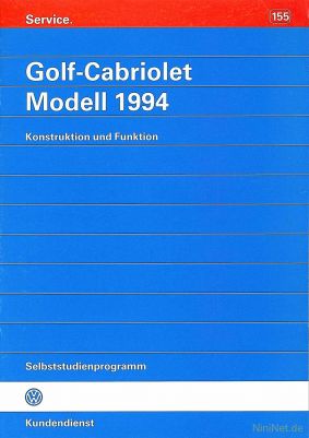 Cover des SSP Nr. 155 von VW mit dem Titel: Golf-Cabriolet Modell 1994 