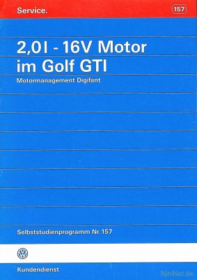 Cover des SSP Nr. 157 von VW mit dem Titel: 2,0l - 16V Motor im Golf GTI Motormanagement Digifant