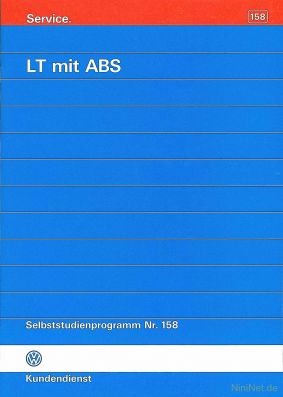 Cover des SSP Nr. 158 von VW mit dem Titel: LT mit ABS 