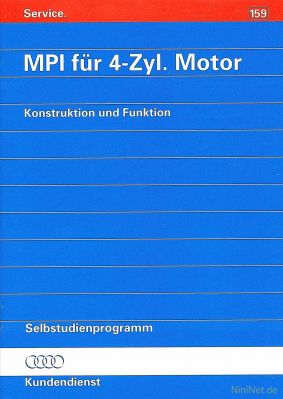 Cover des SSP Nr. 159 von VW mit dem Titel: MPI für 4-Zyl. Motor 
