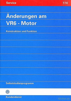 Cover des SSP Nr. 174 von VW mit dem Titel: Änderungen am VR6 - Motor 