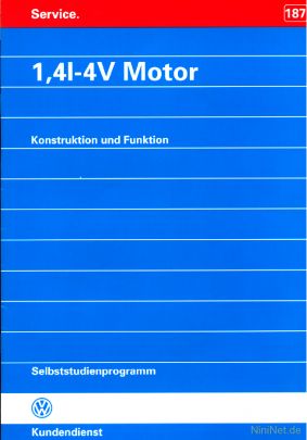 Cover des SSP Nr. 187 von VW mit dem Titel: 1,4l-4V Motor 
