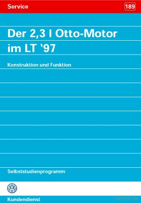 Cover des SSP Nr. 189 von VW mit dem Titel: Der 2,3 l Otto-Motor im LT ´97 