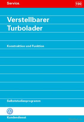 Cover des SSP Nr. 190 von VW mit dem Titel: Verstellbarer Turbolader 