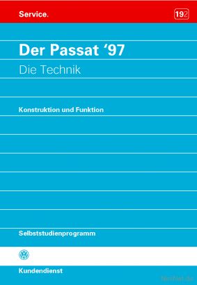 Cover des SSP Nr. 192 von VW mit dem Titel: Der Passat ´97 - Die Technik 