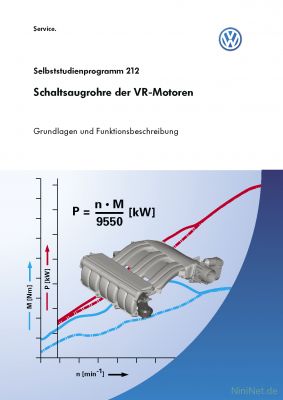 Cover des SSP Nr. 212 von VW mit dem Titel: Schaltsaugrohre der VR-Motoren 