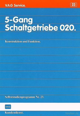 Cover des SSP Nr. 23 von VW mit dem Titel: 5-Gang Schaltgetriebe 020 