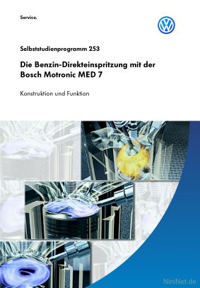 Cover des SSP Nr. 253 von VW mit dem Titel: Die Benzin-Direkteinspritzung mit der Bosch Motronic MED 7 