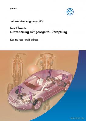 Cover des SSP Nr. 275 von VW mit dem Titel: Der Phaeton - Luftfederung mit geregelter Dämpfung 
