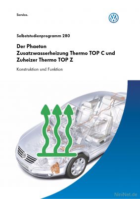 Cover des SSP Nr. 280 von VW mit dem Titel: Der Phaeton - Zusatzwasserheizung Thermo TOP C und Zuheizer Thermo TOP Z 