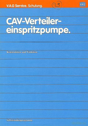 Cover des SSP Nr. 29 von VW mit dem Titel: CAV-Verteilereinspritzpumpe 